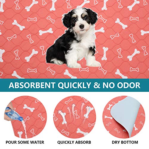 Geyecete Almohadillas de entrenamiento reutilizables para cachorros lavables (2 unidades) de almohadillas de orina premium para perros, almohadilla impermeable para cachorros-Rojo-M