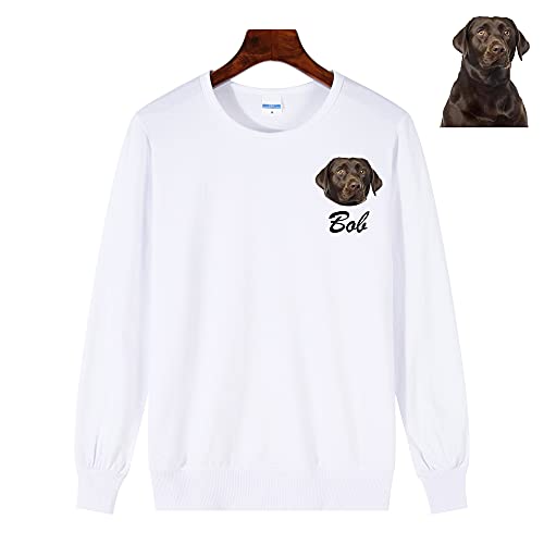 GHDFG Sudadera con Retrato de Mascota con Nombre Personalizado, Sudadera con Capucha Unisex Personalizada, Regalos para Amantes de los Perros, Regalo para mamá, Regalo para el día de la Madre