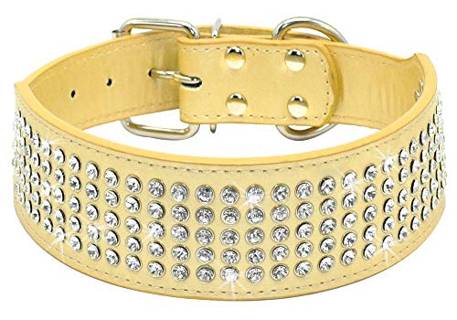 Glittel Collares de Perros de Cuero Grandes Mediano pequeños Cuello Ajustable con Colgante número DIY 8 Colores 5 tamaños