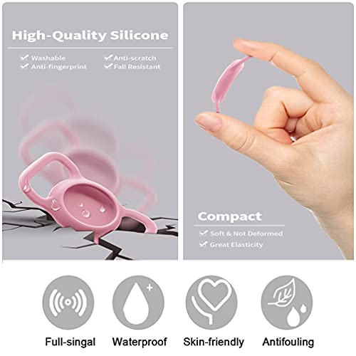 Gmili 5 Piezas Funda Airtag Silicona Compatible con Apple Airtag Case Protectora para Airtag Collar Perro y Gato, [Negro+Blanco+Rojo+Azul+Rosa]