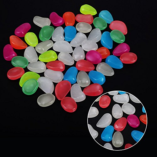 Guijarros Brillantes Acuario Piedras Luminosas Conjunto Decorativo Decorativo de Piedra Luminosa para jardín Pasarela Acuario Camino de Tanque de Peces Calzada