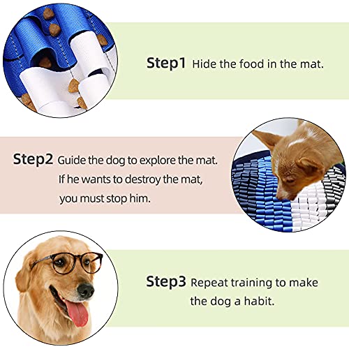 GUOJIN Alfombra Olfativa Perros con 3 Ventosas, Snuffle Mat para Perros, Alimentación de Mascotas Juguetes Interactivos, Alfombrilla de Entrenamiento Interactivo para Perros Pequeños y Medianos