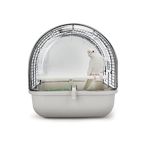 guoqunshop Jaula de Pájaros Loro Saliendo de aviación Jaula de pájaros Negro fénix Tigre Piel peonía Jaula portátil Loro doméstico Jaula pequeña Jaula acrílico con Soporte Rodante (Color : A)