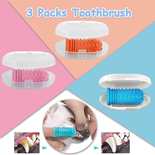 Havenfly Juguetes para Gatos con Carga USB, 4 Piezas 4 Colores, Cepillo de Dientes Envolvente Completo para Gatos y Perros, FáCil de Limpiar los Dientes y Evitar el Mal Aliento