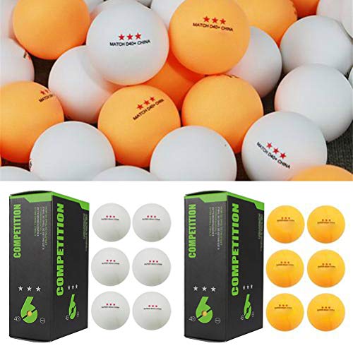 HEITIGN 6Pcs Pelota de Ping Pong Pelota de Tenis de Mesa de Plástico Pelota de Entrenamiento 40 Mm