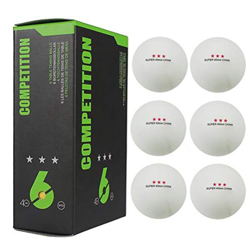HEITIGN 6Pcs Pelota de Ping Pong Pelota de Tenis de Mesa de Plástico Pelota de Entrenamiento 40 Mm