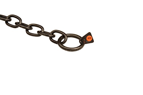 Herm Sprenger Protector de piel de Malinois belga de acero inoxidable negro de 4,0 mm de diámetro de eslabón, tamaño 54 cm para perros con cuello de 45 a 48 cm