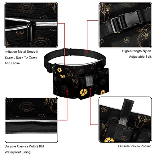 Herramientas de jardinería Cinturón Bolsas Ajustable Cintura Bolsa Colgante Bolsa Portátil Perros Bolsa Caminando Origami Koi Fish