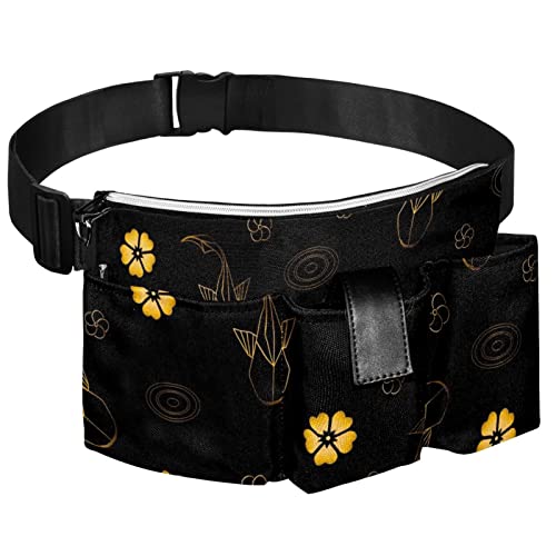 Herramientas de jardinería Cinturón Bolsas Ajustable Cintura Bolsa Colgante Bolsa Portátil Perros Bolsa Caminando Origami Koi Fish