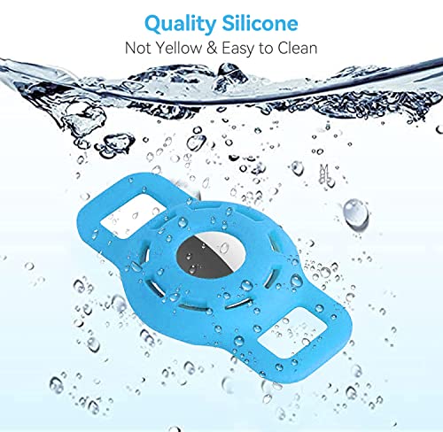 HWTONG Collar Gato GPS Airtag Perro para Funda Protectora, Silicona Airtag para Mascotas Adecuado para Collar GPS Perros Localizador AntipéRdida (Azul)