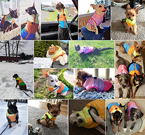 Idepet Mascota Perro Gato Escudo con Correa Ancla Color Patchwork Acolchado Cachorro Chaleco Teddy Chaqueta Chihuahua Disfraces Pug Ropa XS S M L (L, Verde)