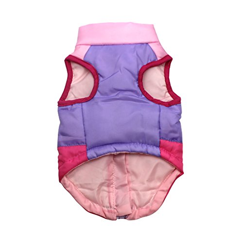 Idepet Mascota Perro Gato Escudo con Correa Ancla Color Patchwork Acolchado Cachorro Chaleco Teddy Chaqueta Chihuahua Disfraces Pug Ropa XS S M L (XS, Rosado)