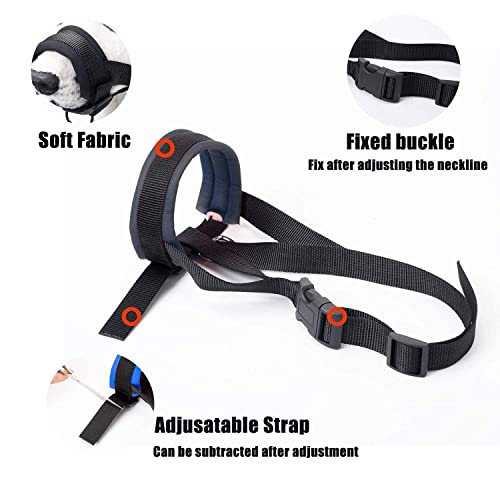 ILEPARK Bozal de la Tela para Perros Grandes Previene Mordidas, Ladridos y Que Mastiquen, Bozal Lazo Ajustable (M,Negro)