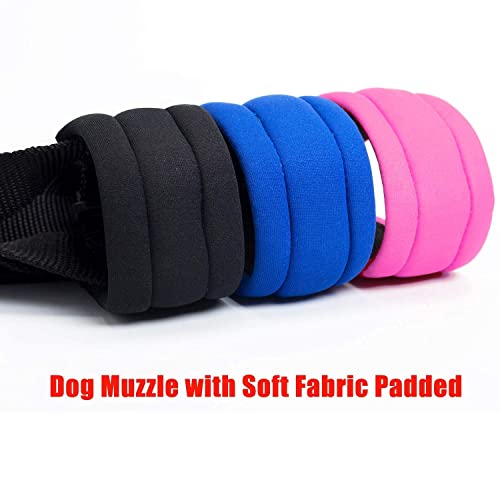 ILEPARK Bozal de la Tela para Perros Grandes Previene Mordidas, Ladridos y Que Mastiquen, Bozal Lazo Ajustable (M,Negro)