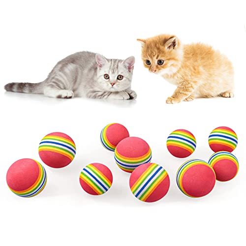 Jikekiroto 10 Gato Juguetes Animales Bolas Juguetes Interactivos Prácticos Multicolor Pelotas de Juguete Pelotas Entrenamiento Cachorros Suministros Mascotas Bolas Pelotas de Juego de Juguete EVA