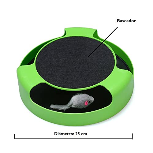 Juguete atrapa el ratón para Gatos, Juguete Interactivo para Gatos, atrapa Movimiento del ratón Peluche, Accesorio para Gatos Interactivo con rascador Incluido para Gato