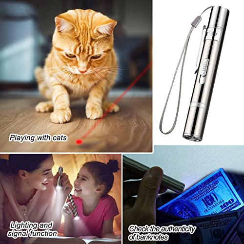 Juguetes de Entrenamiento de Mascotas + 3 Ratones de Juguete, USB Recargable 3 en 1 Función, Luz de Comando Mascotas (2PCS)