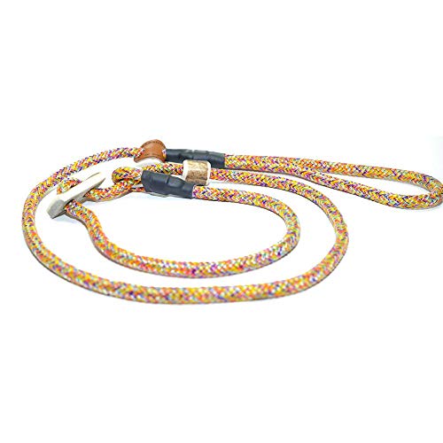 KENSONS for dogs RETRIEVERLEINE - Correa para Perro 'Sporty', Multicolor, 8 mm de Grosor, con Parada de Cuerno de Ciervo // Collar y Correa en un alemán