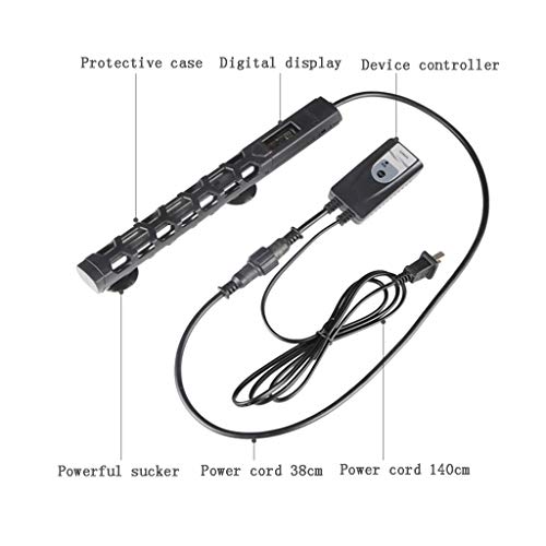 KKYG Calentador Sumergible Para Acuarios, Calentador De Tanque De Peces Ajustable Calentador Betta Compacto Y Confiable, Cuarzo Lechoso Resistente Al Calor, Con Controlador De Temperatura Externo, 5