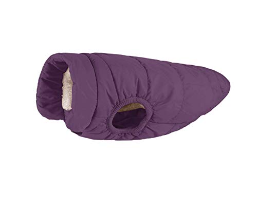 Komate Chaqueta Polar de Invierno para Perros Cómodo Abrigo Suave y cálido para Clima frío con Nieve Chaqueta Cortavientos para Perros y Mascotas (S (Pecho 41 cm), Púrpura)