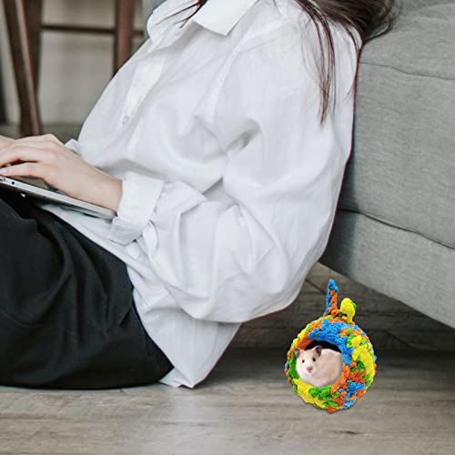 Ksruee Cama para casa de hámster Camas cálidas de Invierno para Mascotas pequeñas, Lindas y únicas, con Forma de Manzana, Forro Polar, Erizo, Chinchilla, Jaula de Cerdo, Juguetes, Cama de Guinea