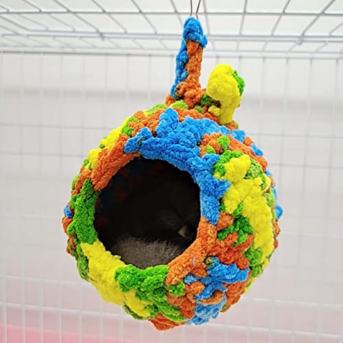 Ksruee Cama para casa de hámster Camas cálidas de Invierno para Mascotas pequeñas, Lindas y únicas, con Forma de Manzana, Forro Polar, Erizo, Chinchilla, Jaula de Cerdo, Juguetes, Cama de Guinea