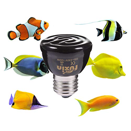 Lámpara calefactora de cerámica, 25 W-100 W para animales domésticos con emisor de cerámica de infrarrojos para terrarios, bombilla para reptiles de tortuga y tortuga