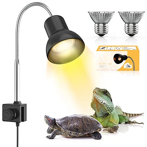 Lámpara para Tortuga, LáMpara De Punto De Calor Para Acuario De Reptiles, Con Soporte Uva Uvb Con Clip Giratorio De 360 ​​° Y Fuente De AlimentacióN Para Reptiles, Lagartos