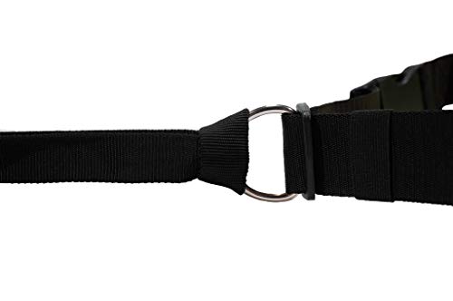 LASALINE Correa para perros para deportes de tracción Canicross para correr, trekking y patinete, color negro