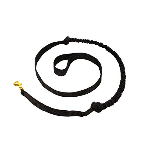 LASALINE Correa para perros para deportes de tracción Canicross para correr, trekking y patinete, color negro
