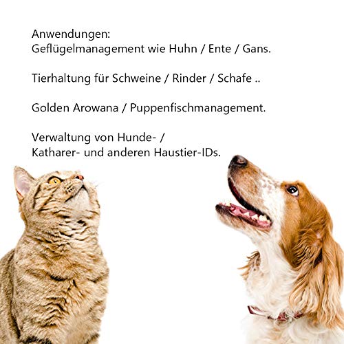 Lector portátil de etiquetas de animales de mano microchip portátil de animales escáner de chips electrónicos para mascotas rastreadores 134.2KHz