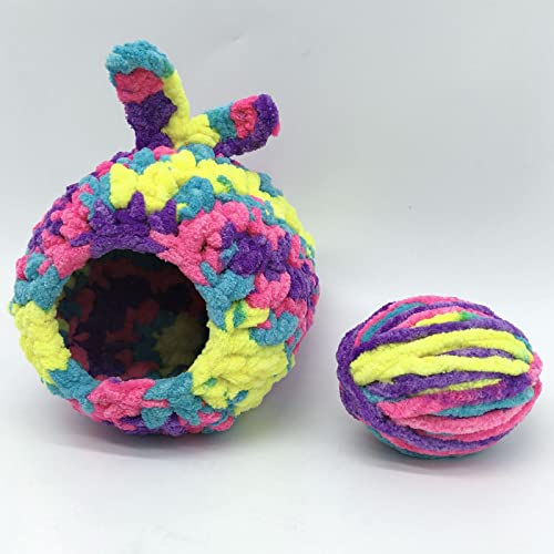 leryveo Cama para casa de hámster Camas cálidas de Invierno para Mascotas pequeñas, Lindas y únicas, con Forma de Manzana, Forro Polar, Erizo, Chinchilla, Jaula de Cerdo, Juguetes, Cama de Guinea