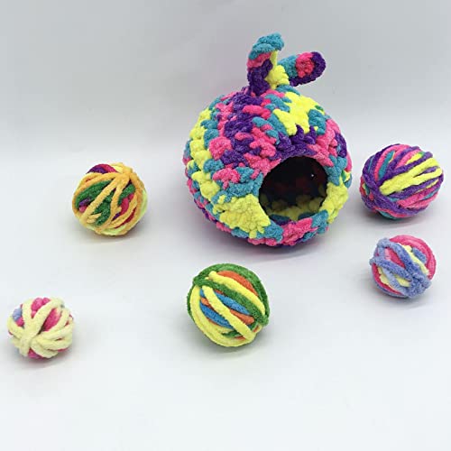 leryveo Cama para casa de hámster Camas cálidas de Invierno para Mascotas pequeñas, Lindas y únicas, con Forma de Manzana, Forro Polar, Erizo, Chinchilla, Jaula de Cerdo, Juguetes, Cama de Guinea