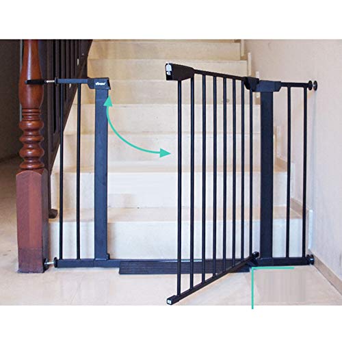 LICHUN Barrera De Seguridad Escalera Puerta For Niños Perros Presión Ajustada 2 Etapas Fondo Detener Electricidad Estática Pintar, Multi-tamaño (Color : White, Size : W 173-180cm)