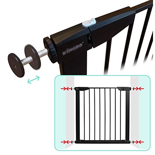 LICHUN Barrera De Seguridad Escalera Puerta For Niños Perros Presión Ajustada 2 Etapas Fondo Detener Electricidad Estática Pintar, Multi-tamaño (Color : White, Size : W 173-180cm)