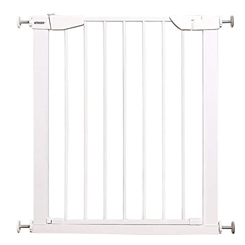 LICHUN Barrera De Seguridad Escalera Puerta For Niños Perros Presión Ajustada 2 Etapas Fondo Detener Electricidad Estática Pintar, Multi-tamaño (Color : White, Size : W 173-180cm)