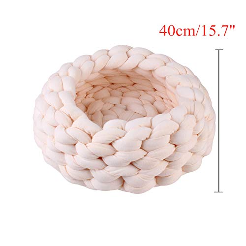 Lidylinashop Caseta Perro Interior Cueva Gato Gato Bolsa de Dormir De Lujo Cama del Perro Caliente Cama del Perro Interior Casa de Mascotas Portátil Cama de Perro 40cm,White