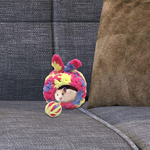 Lilangda Cama para casa de hámster Camas cálidas de Invierno para Mascotas pequeñas, Lindas y únicas, con Forma de Manzana, Forro Polar, Erizo, Chinchilla, Jaula de Cerdo, Juguetes, Cama de Guinea