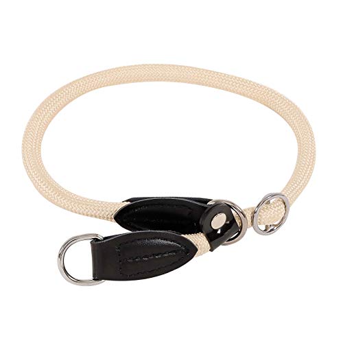 lionto Collar de perros collar retriever collar de adiestramiento 45 cm Ø 1 cm Beige