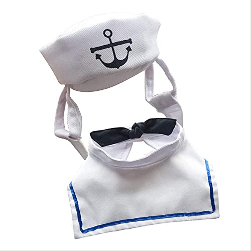 LIUSHENGFUBH Ropa navideña para Perro Disfraz Gato Gato Perro Marinero Traje Sombrero Marino Corbata Mascota Marinero Traje Conjunto de Traje de Vela Traje de Halloween for Mascotas