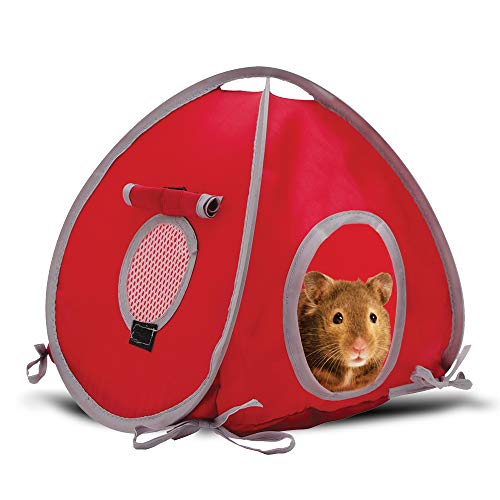 LIVING WORLD Vida Mundo Tienda de campaña para Mascotas, Rojo/Gris