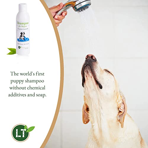 LT-Naturprodukte Champú para cachorros | Bio | Cuidado suave para cachorros de perro sin productos químicos ni jabón | contra picor | Hipoalergénico | con lavandera blanca original | 250 ml