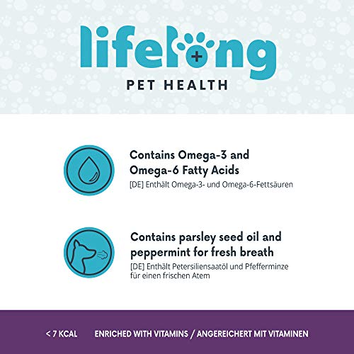 Marca Amazon - Lifelong Premios para el cuidado del aliento de su perro, 8 x 70g