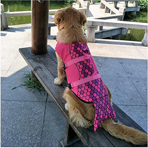 MERIGLARE Chaleco de Seguridad para Nadar para Perros Ajustable - Rosa Red_S