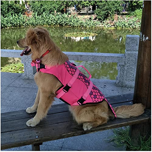 MERIGLARE Chaleco de Seguridad para Nadar para Perros Ajustable - Rosa Red_S