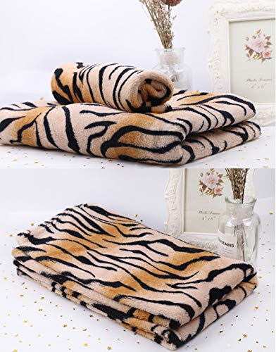 MIANJUMJ Manta para Mascotas,Franela Suave para Mascotas/Gatos Mantas Rayas De Tigre Moda Mascotas Cachorro Gato Cama Alfombras Pequeñas Y Medianas Perros Cálida Manta Lavable Durmiendo,55X40Cm