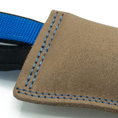 MICHUR Johnny Perro Salchicha de Juguete para Perros con Correa de Mano, Juguete masticable, Tira y afloja y Tira y afloja con Perro, Cuero, Azul