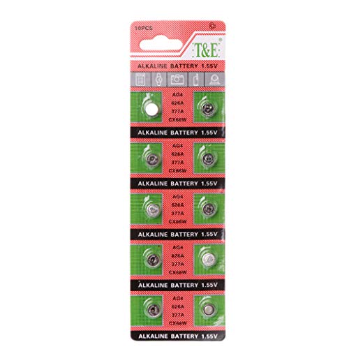 MINGSTORE 10 Uds Reloj batería de Moneda AG4 377A 377 LR626 SR626SW SR66 LR66 Pilas de botón Juguetes cámara remota