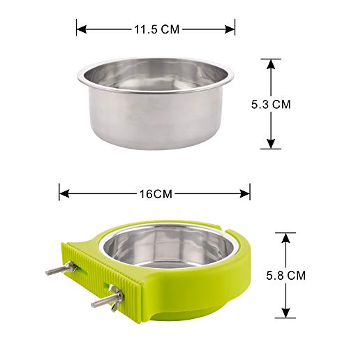 MOACC Comedero Perro Gato Conejo Acero Inoxidable Animales Domésticos Colgantes Jaula Extraíble Acero Inoxidable Alimentos Agua Cuencos para Animales Pequeños