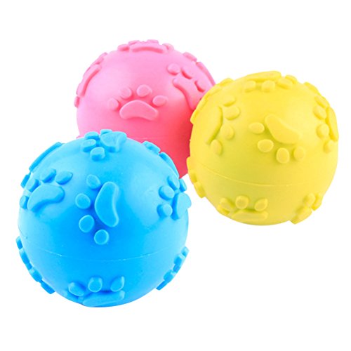 Monbedos Juguete de limpieza de dientes para mascotas, resistente a las mordeduras, juguete seguro para mascotas, para cachorros, perros, mantener la salud dental y divertido, color al azar